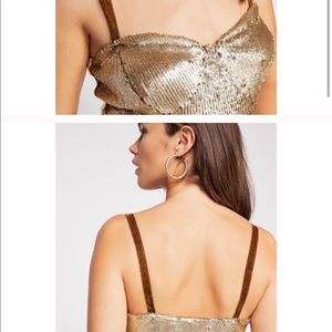 NWOT FREE PEOPLE River Of Stars Sequin Crop Top S